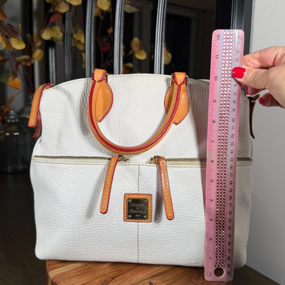 Dooney & Bourke Dillen Double Pocket Satchel — White  comes with Strap - Picture 9 of 15